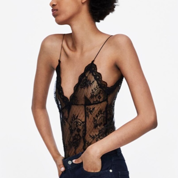 ZARA Black Lace Bodysuit NWT - Picture 8 of 8
